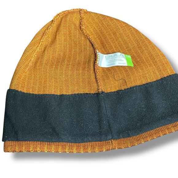 Bula Womens Beanie Knit Skull Cap Hat Fleece Inner Band Brown Gold Textured - Picture 4 of 9